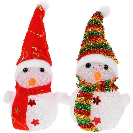 

Kelingqi 2PCS Christmas Themed Night Lights Colorful LED Luminous Xmas Snowman Toys