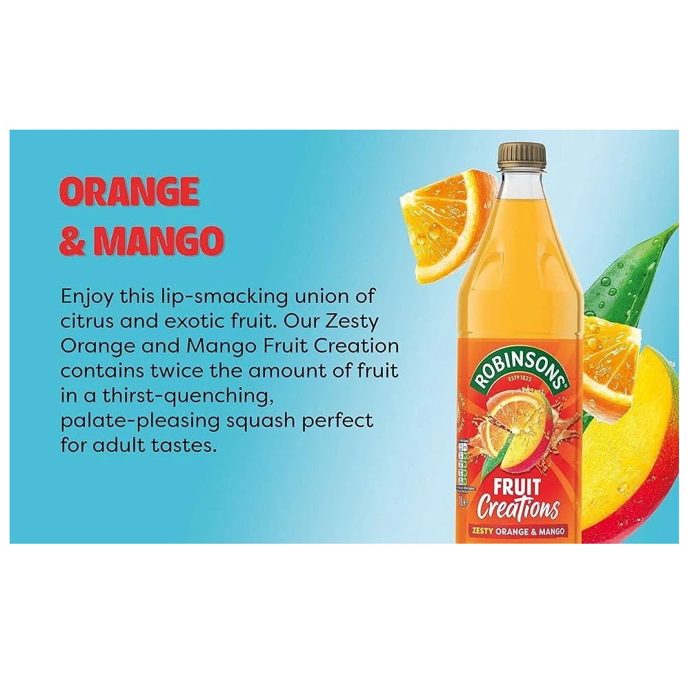 Robinsons Orange and Mango No Sugar Squash 1Litre
