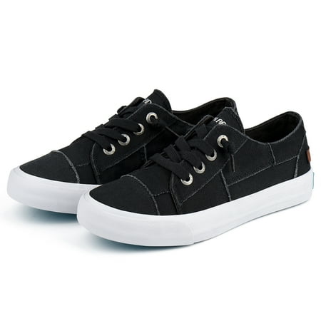 JENN ARDOR Women s Canvas Shoes Classic Splicing Slip on Casual Driving Loafers Lace up Platform Footwear Casual Sneakers Low top Indoor Outdoor Walking Flats