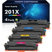 201X 201A 4-Pack Compatible Toner Cartridge for HP 201X 201A CF400X CF400A use with HP Color Laserjet Pro MFP M277dw M252dw M277c6 M252 M277 Printer Ink (Black Cyan Yellow Magenta)