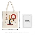 thumbnail image 3 of Stylish Canvas Tote Bag with Abstract Geometric Shapes: Sailboat Design in Red Yellow Blue & Black on Off - White Background, 3 of 4