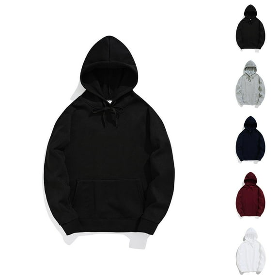 Essentials Hoodies for Men 2025 Long Sleeve Hooded Sweatshirt with Pocket Pullover Hoodie Basic Hoody Mens Hoodies