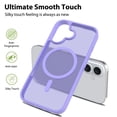 thumbnail image 2 of Decase Skin-Feel Anti-Scratch PC+TPU Case for iPhone 16,Compatible with Mag-Safe,Translucent Matte Drop Proof Phone Case,Rugged Back Cover for iPhone 16 Case,Purple, 2 of 4
