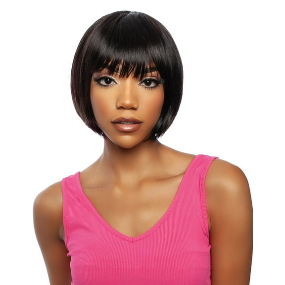Mane Concept Trill 13A Unprocessed 100% Human Hair Full Wig - TR1331 STRAIGHT WITH BANG 8" (NATURAL)