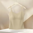 thumbnail image 4 of Brown Tank Tops for Women V Neck In Bra Tank High Strechy Sleeveless Slim Fit Tops Camisole Workout Tops on Sale, 4 of 6