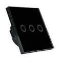 thumbnail image 3 of Single Touch Switch For Led Lamp/Incandescent Bulb 3Gang 1Way Touch Light Switch Black, 3 of 10