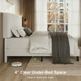 thumbnail image 5 of Virans Full Size Bed Frame, Upholstered Linen Platform Bed frame with Fabric Headboard,Solid Wood Slats Support,Noise Free,No Box Spring,Easy Assembly,White, 5 of 9