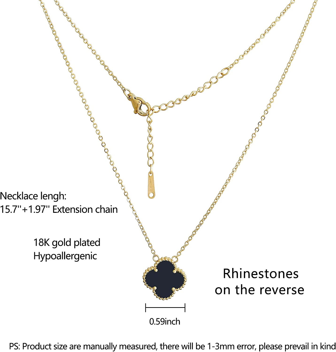 Cz Clover Lock Pendant Necklace - Shopgirly