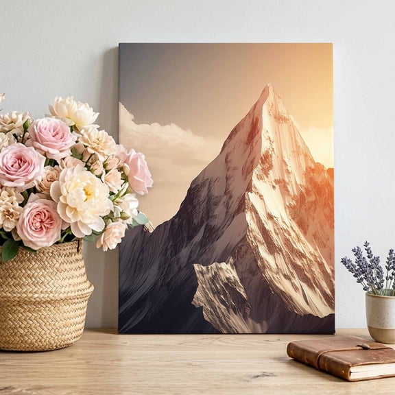 Canvas Wall Art Mountains Natural Canvas Art Print Landscape Alps Pictures Wall Decor for Living Room Bedroom Artwork Decorations Stretched Framed Ready to Hang 16"x24"