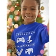 thumbnail image 4 of Gamer Retro Ugly Christmas Sweater Xmas Party Youth Kids Sweatshirt X-Large Blue, 4 of 5