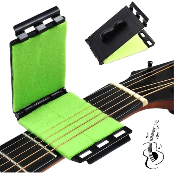 Fret Floss Guitar String Cleaner, 360° Wrap Scrubber for Acoustic & Electric Guitar, Bass & Ukulele 1/2/3/4/6 pcs, Reusable Ultra-Slim Fretboard Cleaning Tool