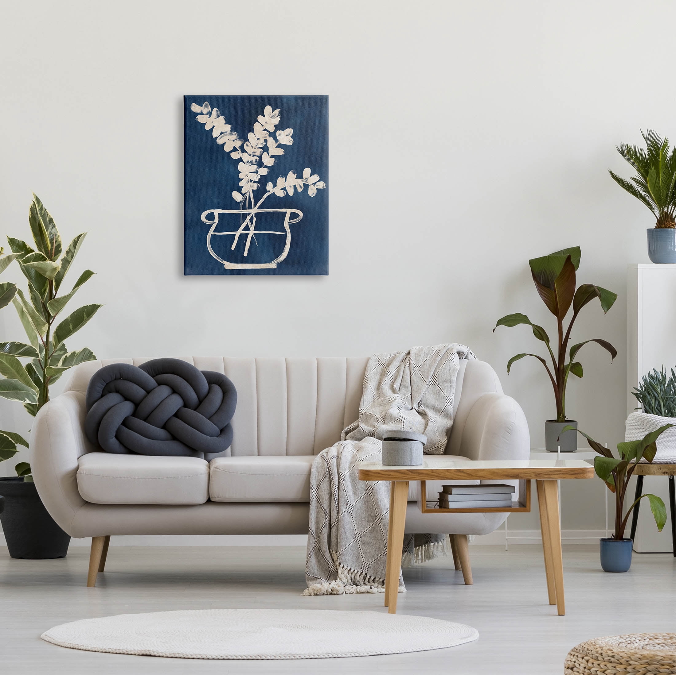 Stupell Industries Abstract Leaves Botanical Outline Graphic Art Gallery Wrapped Canvas Print Wall Art, Design by June Erica Vess