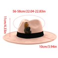 thumbnail image 2 of Women's Wide Brim Felt Fedora Hat with Faux Feather Classic Retro Jazz Cap Adjustable Elegant Party Dress Up Hat, 2 of 4