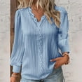 thumbnail image 2 of Blouses for women dressy casual polyester Soft Clothing XL Blue womens blouses, 2 of 5