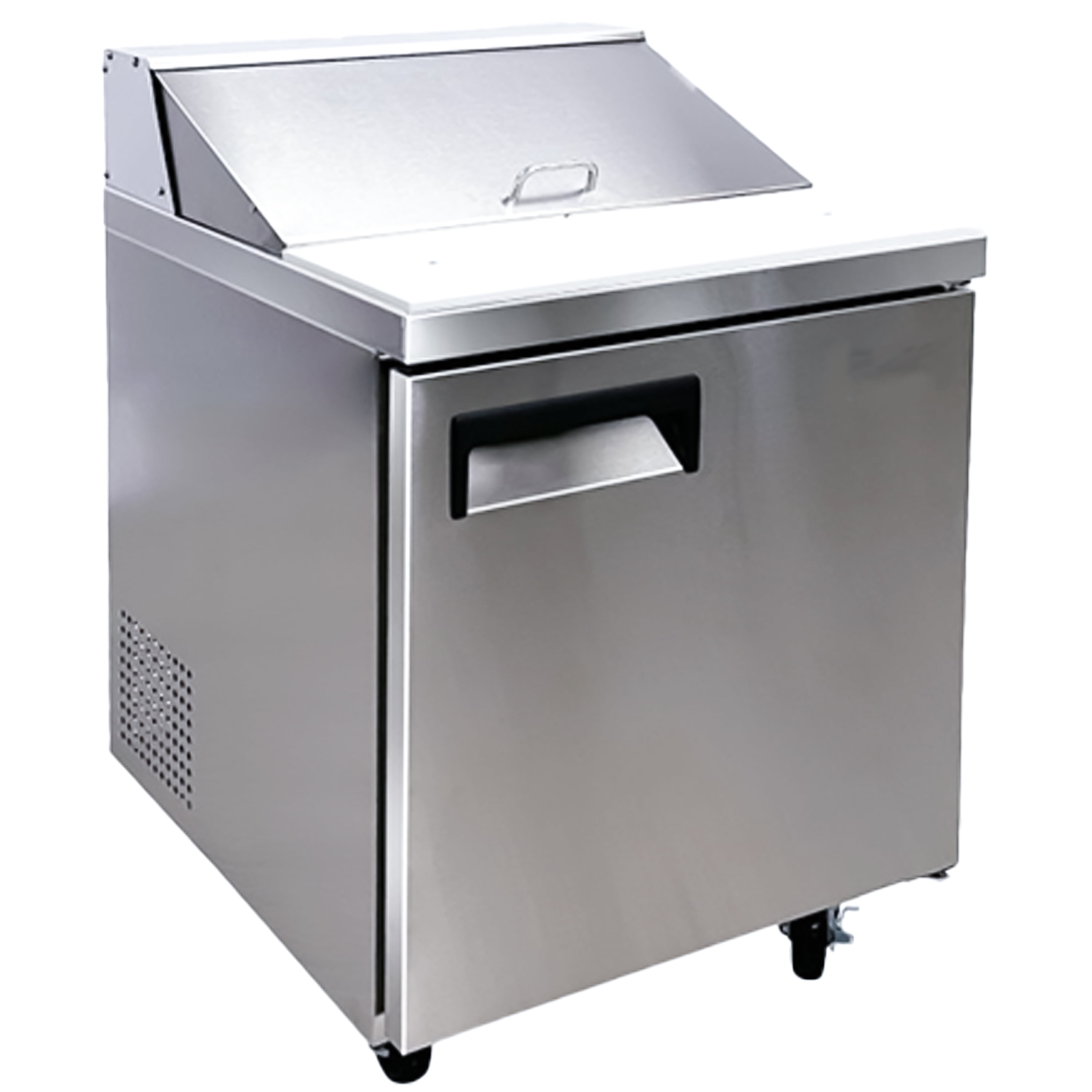 NSF 27.5 in. Single Door Refrigerated Mega Top Sandwich Prep Table 5.7 Cu.Ft.  Commercial ETL Pizza Pre Table Refrigerator