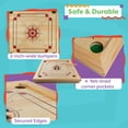 thumbnail image 2 of Rockin’ Rollers Carrom Board Game with Coins and Strikers, Wooden Board Game Set for Adults and Kids - 26" Square, 2 of 7