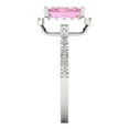 thumbnail image 3 of 1.86ct emerald cut pink Zircon 14k white gold halo Bridal Wedding Engagement Promise Anniversary Ring for Women size 4.75, 3 of 7