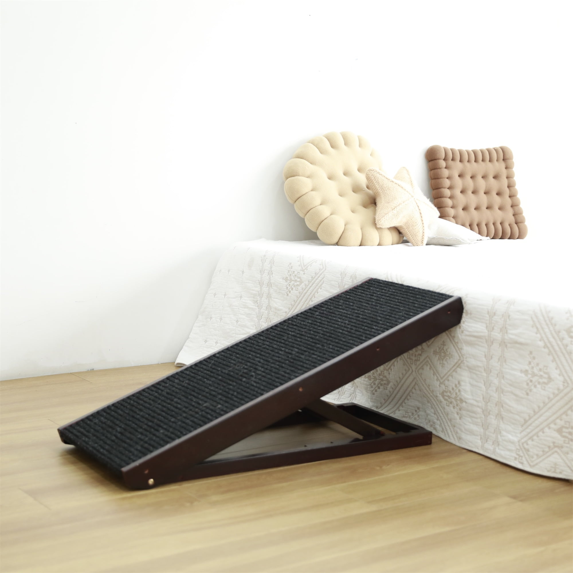 Pefilos 24" Tall Pet Ramp 4 Levels Height Adjustable for Small Dog Wood Folding Portable Dog & Cat Ramp Perfect for Couch or Bed with Non Slip Carpet Surface Up to 90Lbs, Black Pefilos 24" Tall Pet Ramp 4 Levels Height Adjustable for Small Dog Wood Folding Portable Dog & Cat Ramp Perfect for Couch or Bed with Non Slip Carpet Surface Up to 90Lbs, Black