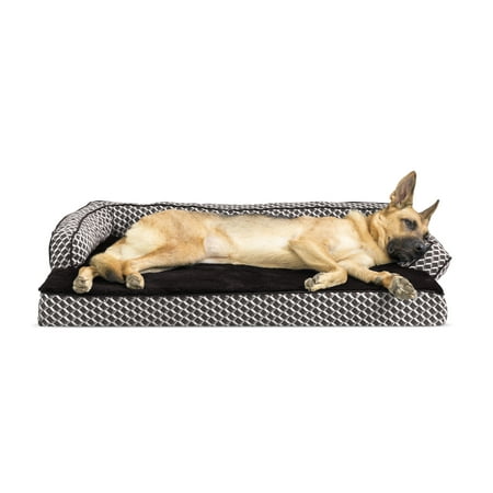 Comfy Pet Couch - FurHaven Pet Dog Bed | Memory Foam Plush & Decor Comfy Couch Sofa-Style Pet Bed for Dogs & Cats, Diamond Brown, Jumbo