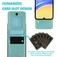 thumbnail image 3 of REQO Phone Case for Samsung Galaxy A55 5G with Tempered Glass Screen Protector and Credit Card Holder Wallet Cover Stand Leather Cell Accessories Glaxay A 55 55A A555G SM-A556V Women Men Green, 3 of 7