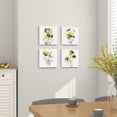 thumbnail image 2 of Flower Canvas Wall Art Yellow and Gray Modern Bedroom Living Room Decor Grey Blossom Floral Prints Watercolor Botanical Pictures 4 Pieces Framed Paintings Artwork for Famhouse Bathroom 12"x12", 2 of 6