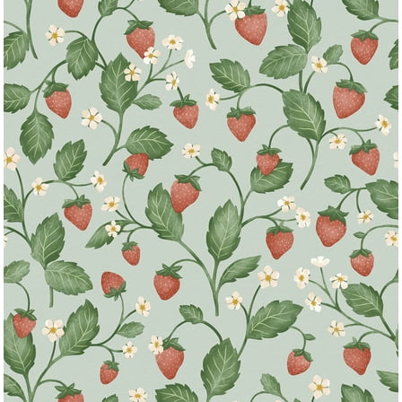 Fine Decor Maxine Seafoam Strawberry Fields Wallpaper