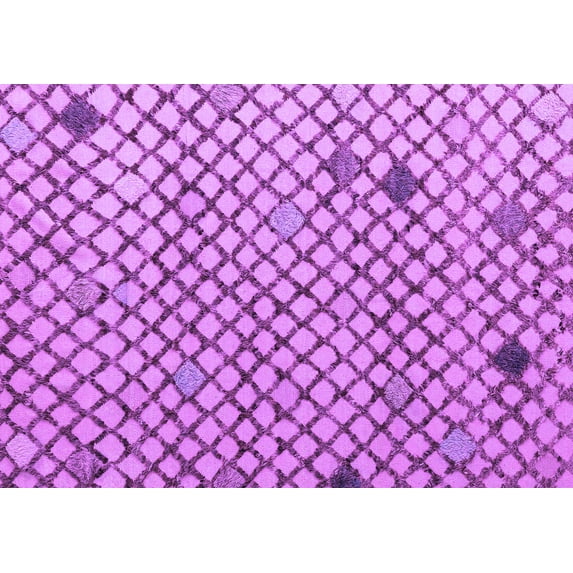 Ahgly Company Indoor Rectangle Solid Purple Modern Area Rugs, 8' x 10'