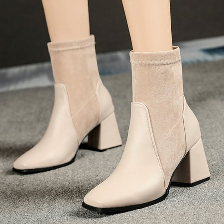 

Gubotare Womens Boots Mid Calf Cowboy Boots for Women Mid Calf Cowgirl Western Boots Pointy Toe Boots Embroidered Western Cowgirl Boots Heels (Beige 8)