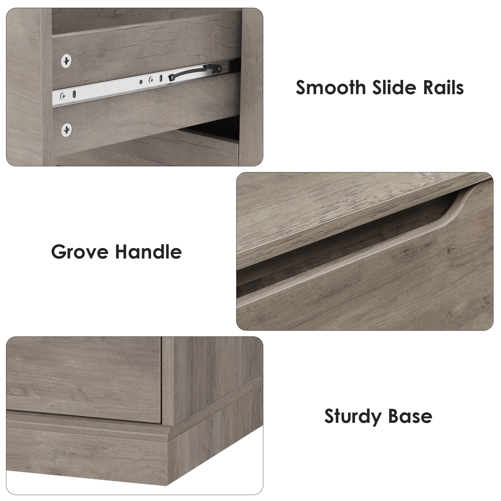 Homfa 7 Drawer Dresser, 51.3"H Wood Storage Cabinet with Upgraded Stable Base, Vertical Chest for Bedroom Living Room, Wash Gray