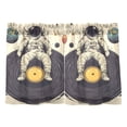 thumbnail image 7 of Yayeee Kitchen Curtains Tier Pair Light Filtering 27"x36" Rod Pocket Short Cafe Window Panel, Beige Astronaut Record, 7 of 7