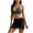 Green, variant on Staron Women's Swimsuit Set Vintage Lace Up Bikini with Shorts High Waist Tummy Control Swimwear Beach Pool Party Tankini, Blue L