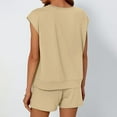 thumbnail image 4 of NMMUED 2 Piece Sets for Women 2 Piece Short Sets for Women Lounge Sets for Women Matching Pajama Set for Women Summer Outfits for Women, Khaki L, 4 of 7