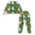 thumbnail image 3 of DISNIMO Women Pajamas Set Snowman Print 2 Piece Long Sleeve Shirt and Long Pants Soft Breathable Lounge Set Crew Neck Sleepwear Fall Outfits Clothes Loungewear, S, 3 of 7