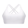 thumbnail image 1 of Women‘s Medium Support Cross Back Wirefree Removable Cups Solid Color Padded Yoga Sport Bra, 1 of 9