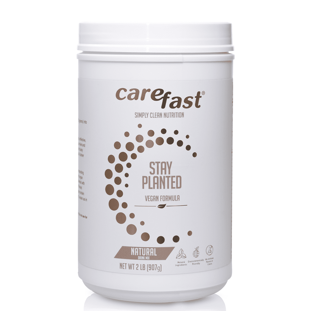 Carefast Stay Planted Healthy Soy Protein Powder Mix - Natural - 2lb Tub - 13g Protein - Plant-Based Non-GMO - Makes Great Tasting Low Carb Vegan Drink, Shakes, & Smoothies
