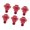 Red, variant on Aluminum Front Fork Guard Bolt Set for Motorcycles, 6 Flanged Head Mounting Fasteners for Maintenance Replacement