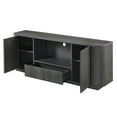 thumbnail image 6 of 64 Inch Wavy TV Stand Black Modern Storage Cabinet with Rounded Corners for Living Room Bedroom Entryway, 6 of 9