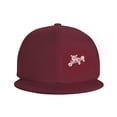 thumbnail image 2 of ZICANCN Spring Pink Flowers Baseball Caps, Trucker Hats for Men And Women, Adjustable Breathable Flat Caps, Dark Red, 2 of 8