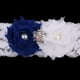 thumbnail image 5 of Juego de 2 uds de encaje nupcial cristal pierna liga muslo anillo Accesorios Azul oscuro Yuyangstore Liga nupcial del cordón de la boda, 5 of 8