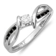 thumbnail image 1 of Dazzlingrock Collection 0.25 Carat (ctw) 18k Black & White Diamond Split Shank Bridal Promise Ring 1/4 CT, White Gold, Size 7.5, 1 of 1