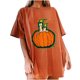 thumbnail image 1 of Tops de mujer Velas de Halloween Estampados de representación verde Patrones destacados creativos Mangas cortas sueltas Tops de hombre y mujer Camisetas de cuello Pompotops  hfajkhk138881, 1 of 5