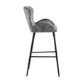 thumbnail image 3 of Corvus  Lomax Modern Upholstered Bar Stools (Set of 2) Grey Metal,Fabric Upholstered,Footrest,Padded Seat Velvet, 3 of 5
