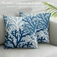 thumbnail image 3 of Nawypu  Beach Ocean Nautical Coastal Navy Blue Starfish Coral Throw Pillow Cover Pillowcase Decor, Summer Beach Farmhouse Sofa Bed Bedroom Home Decoration, 3 of 5