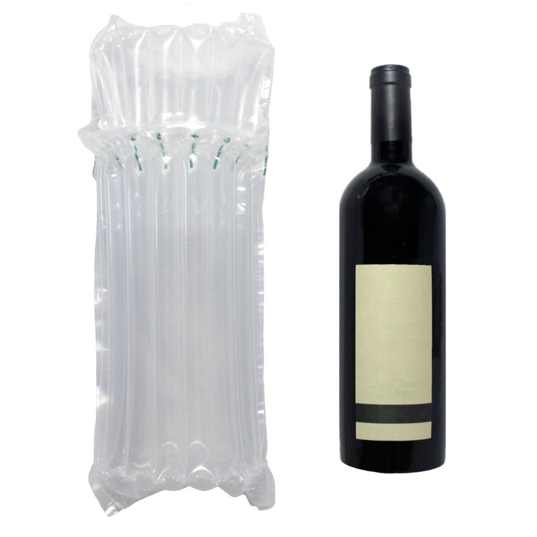 Wine Bottle Protector Bags 6 Pack - Inflatable Air Column Cushioning Sleeves Packaging Ensures Safe transportation of Glass Bottles During Travel or