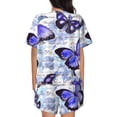 thumbnail image 3 of Bixox Women's Butterflies Printed Pajama Set 2 Piece Lounge Set Top and Shorts Soft Pajamas, Shorts with Pockets, 3 of 7