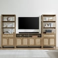 thumbnail image 5 of SICOTAS 68.5" Tall Rattan Bookshelf Set of 3 with Large Drawer & 2 Doors, Boho 5-Tier Bookcase with Adjustable Shelf, Display Storage Shelves for Living Room, Home Office, Natural Oak, 5 of 9