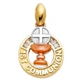 thumbnail image 1 of FB Jewels 14K White Yellow And Rose Tri Color Gold Communion Pendant 18mm X 16mm, 1 of 1
