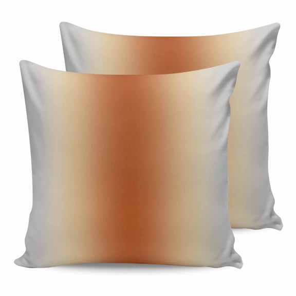 Burnt Orange Grey Ombre Pillow Covers 26x26 Set of 2, Modern Abstract Art Gradient Throw Pillow Covers Decorative Couch Cushion Cover, Microfiber Soft Square Pillowcases for Bedroom Living Room Sofa