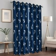 thumbnail image 2 of Wesan Nautical Anchor Blackout Grommet Curtains, Blue Nautical, 104 x 84 Inch, 2 Panels, 2 of 6