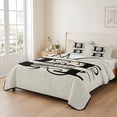 thumbnail image 2 of Twin XL Quilt Set 68''x98'', Letter H Lightweight Summer Bedspread Coverlet Set with 2 Pillow Shams, Monogram Words Breathable All Season Quilt Bedding for Dorm/Guest Room, 2 of 9